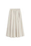 Long Flared Seersucker Skirt Cream