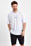 Men's Note to Myself Printed Oversize 100% Cotton Loose Wide Cut Crew Neck Casual White T-Shirt - 3
