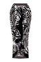 Women's Gathering Draped Swimsuit Black Leaf Pattern Pareo Set of 2 Stylish and Slimming Effect - 3