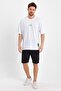 Men's Note to Myself Printed Oversize 100% Cotton Loose Wide Cut Crew Neck Casual White T-Shirt - 5