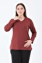 Women's Middle Age and Above V-Neck Lycra Tile Viscose Mother Combed Cotton Blouse