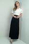 Women's Elastic Waist Wrinkled Long Skirt - 2