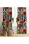 Red Poppy Patterned Background Curtain – Elegant & Stunning Design 140X260 cm Single Wing - 4