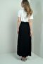 Women's Elastic Waist Wrinkled Long Skirt - 4