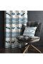 Blue Floral Detailed Deer Patterned Curtain – Aesthetic & Natural Touch 140X260 cm Single Wing - 5