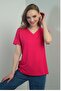 Women's V-Neck Slit Short Sleeve Blouse - 2
