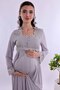 Effortt - Gray Maternity Nursing Pajama Set for Covered Women - 8