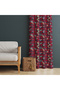 Red Plaid & Floral Patterned Background Curtain – Warm & Stylish Decoration 140X260 cm Single Wing - 6