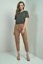 Women's Elastic Waist Carrot Leg Trousers with Side Pockets - 2