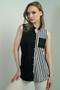 Women's Stripe Detailed Leather Pocket Lycra Vest - 3