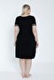 women black plus size short sleeve embroidery detailed dress - 4
