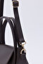 Bitter Brown D10 Single Compartment Adjustable Strap Women's Hand and Shoulder Bag with Snap Closure - 4