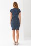 Women's Crew Neck Short Sleeve Striped Dress Navy Blue White - 25539 - 8