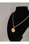 Quarter Themed Steel Necklace, Gold Themed Gift Necklace - 3