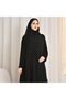 عباية سوداء بقصة بليزر وكسرات جانبية - 5