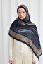 Vela Pattern Soft Shawl - Navy Blue