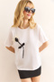 Women's White Accessory Single Flower Cotton Regular Fit T-Shirt Tsh-19000893