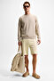 Matsen Men's Relaxed Stone Color Shorts with Elastic Waist and Side and Back Pockets - 2
