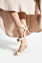 Ankle Strap Buckle White Vegan Comfortable Heeled Women's Shoes 9cm Thin Heel | Stylish & Comfortable - 3