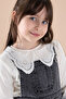 Girl's 2 Piece Set with Black Jean Salopet and Lace Badu - 4