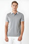 Cotton Regular Collar Detailed Fit Buttoned Polo Neck Gray t Shirt Men - 3