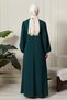 Balloon Sleeve Front Buttoned Robe Gathered Hijab Clothing Mother's Dress Prayer Dress Special Occasion Dress - 7