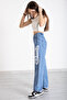 Blue Butterfly Print Wide Leg Girls' Jean Pants 20276 - 2