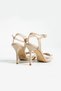 Ankle Strap Buckle Beige Vegan Leather Comfortable Heeled Women's Shoes 9cm Thin Heel | Stylish & Comfortable - 6