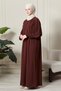 Shirt Collar Buttoned Front Loose Aerobin Dress Hijab Dress Mother's Dress Prayer Dress - 3