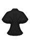 Low Sleeve Waist Fitted Pleated Poplin Shirt - 6