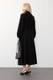 Poplin Dress with Chest Pockets and Elastic Waist Black 9286-E - 8