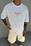 White Oversize T-Shirt - Back Printed, Loose Fit - 5