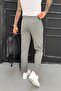 Men's Boyfriend Mold Double Leg Pleated Gray Fabric Trousers Ke-1025 - 6