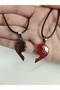 2-Piece Magnetic Heart Couple, Lover & Friendship Necklace Gift, Mother's Day Gift with String - 2