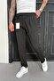 Men's Boyfriend Mold Double Leg Pleated Black Fabric Trousers Ke-1025 - 3
