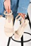 Susana Beige Color Ankle Strap Women's Sandals - 7