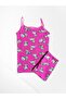 Girl's 100% Cotton Dalmatian Dog Patterned Thin Strap Pink Tank Top Boxer Set - 3