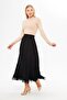 Lifera Combed Cotton Skirt with Lace Hem, Large Size - 6