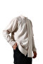 Men's Judge Collar Long Sleeve Buttoned Muslin Shirt Beige - 4