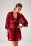 4663 Women's Lace Dressing Gown-Burgundy - 2