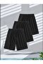 Unisex Daily 3-Piece Black Shorts