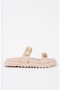 Women's Beige Daily Double Layer Comfortable Sole Sandals Slippers - 6