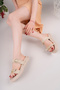 Women's Beige Daily Double Layer Comfortable Sole Sandals Slippers - 4