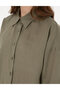 Khaki Oversize Long Sleeve 100% Linen Shirt 50301078-Vr027 - 7
