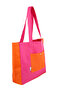 Two Color Pocket Beach Bag - Orange Pink - 2