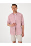 Pomegranate Flower 100% Linen Striped Regular Fit Long Sleeve Shirt 50304531-Vr239
