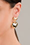 Women's Steel Shiny Dangle Heart Earrings - 3