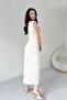 Women's White Pleated Tie-Detail Dress - 6