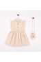 Baby Girl and Child Bag and Lace Piece Seasonal Cream Salopet Cream Holiday Dress (2-3-4-5 Years Old) - 5