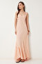 Striped Flounces Summer Long Dress Peach Bone Ljh0002